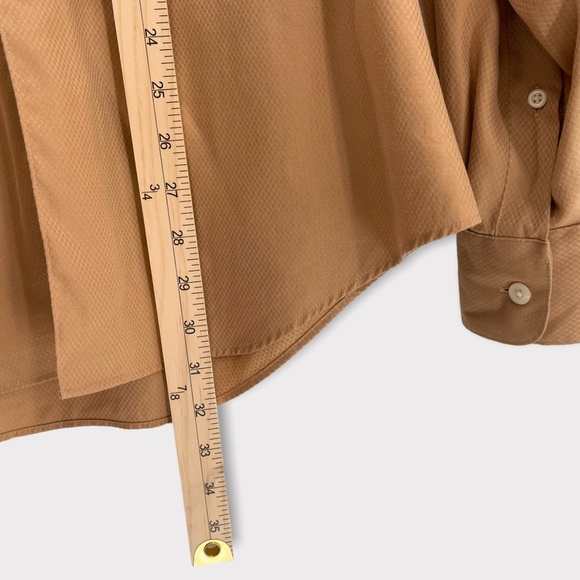Pronto Uomo Non Iron Fitted Tan Button Down Shirt - Picture 6 of 7